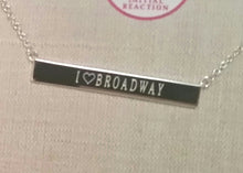 I Love Broadway Sterling Silver HORIZONTAL Bar Necklace