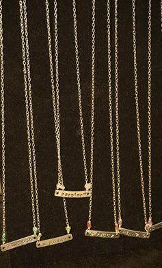 Horizontal Bar - Word/Name Necklaces w/ Crystals