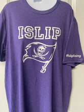 #IslipRising Unisex Short Sleeve Purple T-Shirt ON SLEEVE